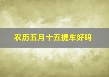 农历五月十五提车好吗