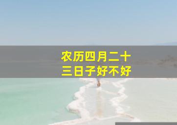 农历四月二十三日子好不好