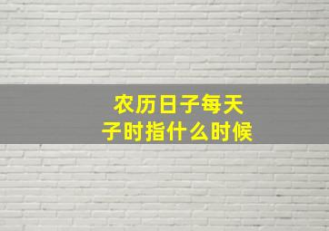 农历日子每天子时指什么时候