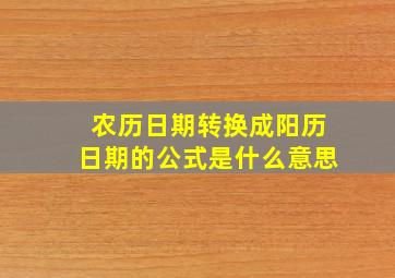 农历日期转换成阳历日期的公式是什么意思