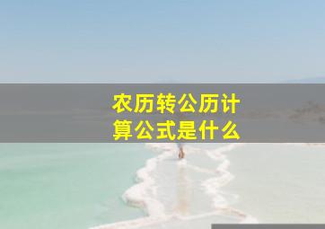 农历转公历计算公式是什么