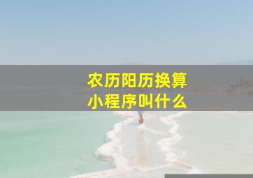 农历阳历换算小程序叫什么