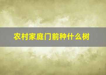 农村家庭门前种什么树