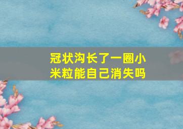 冠状沟长了一圈小米粒能自己消失吗