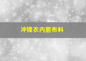 冲锋衣内胆布料