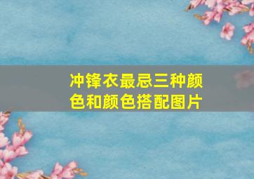 冲锋衣最忌三种颜色和颜色搭配图片