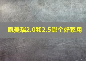 凯美瑞2.0和2.5哪个好家用