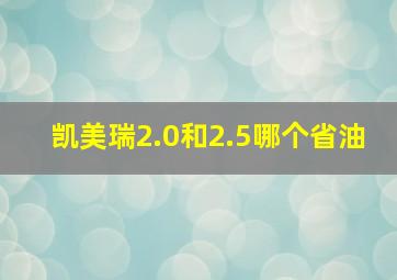 凯美瑞2.0和2.5哪个省油