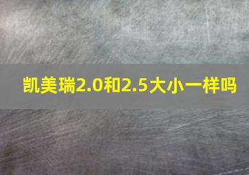 凯美瑞2.0和2.5大小一样吗