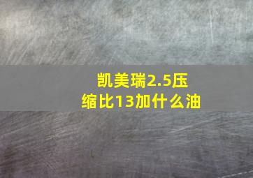 凯美瑞2.5压缩比13加什么油