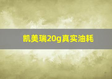 凯美瑞20g真实油耗