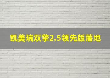 凯美瑞双擎2.5领先版落地