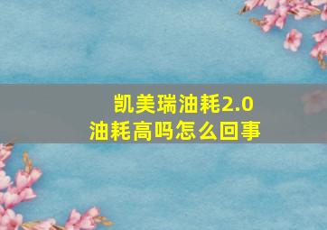 凯美瑞油耗2.0油耗高吗怎么回事