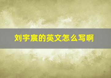 刘宇宸的英文怎么写啊