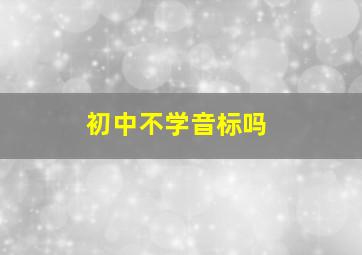 初中不学音标吗