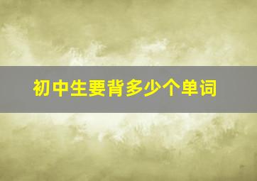 初中生要背多少个单词