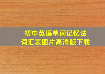 初中英语单词记忆法词汇表图片高清版下载