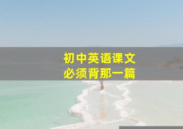 初中英语课文必须背那一篇