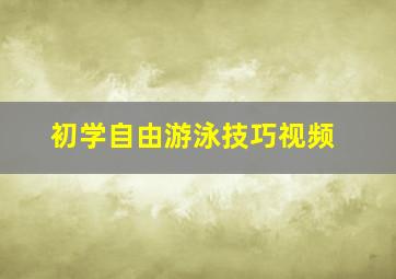 初学自由游泳技巧视频