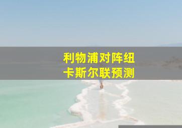 利物浦对阵纽卡斯尔联预测