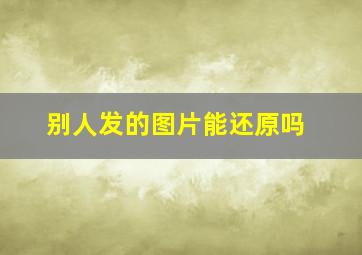 别人发的图片能还原吗