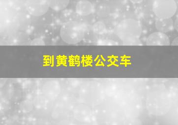 到黄鹤楼公交车