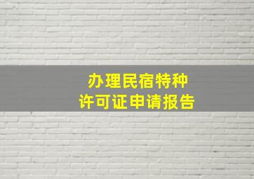 办理民宿特种许可证申请报告