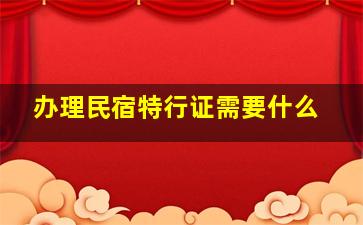 办理民宿特行证需要什么