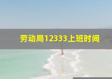 劳动局12333上班时间