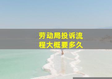 劳动局投诉流程大概要多久