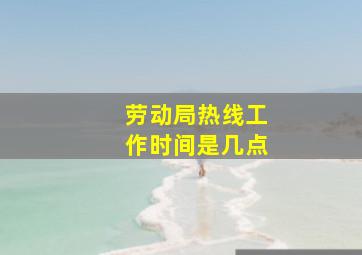 劳动局热线工作时间是几点