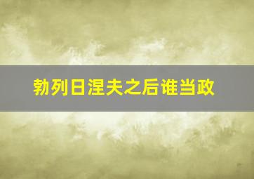 勃列日涅夫之后谁当政