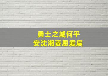 勇士之城何平安沈湘菱恩爱扁