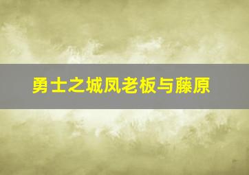 勇士之城凤老板与藤原