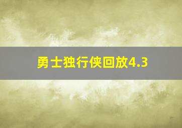 勇士独行侠回放4.3