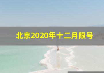 北京2020年十二月限号