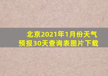 北京2021年1月份天气预报30天查询表图片下载