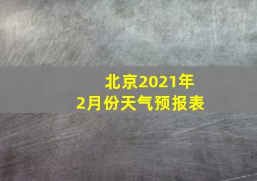 北京2021年2月份天气预报表