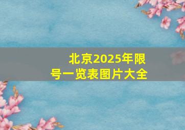 北京2025年限号一览表图片大全