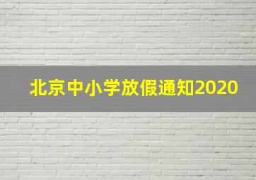 北京中小学放假通知2020