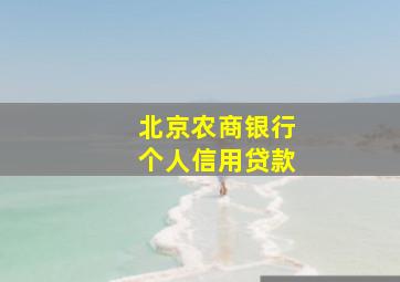 北京农商银行个人信用贷款