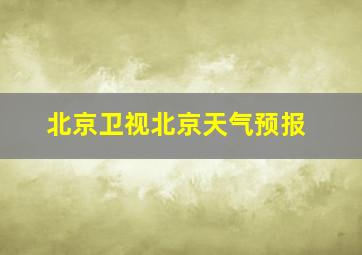 北京卫视北京天气预报