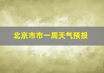 北京市市一周天气预报