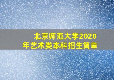 北京师范大学2020年艺术类本科招生简章