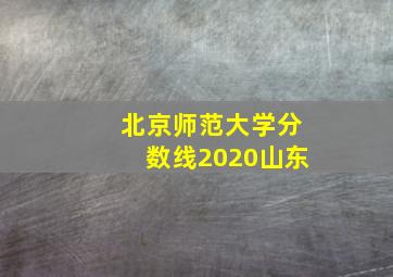 北京师范大学分数线2020山东