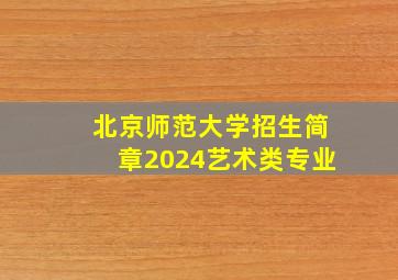 北京师范大学招生简章2024艺术类专业