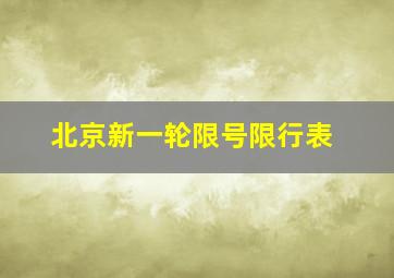 北京新一轮限号限行表