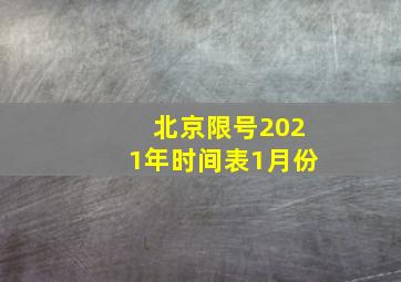 北京限号2021年时间表1月份