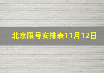 北京限号安排表11月12日