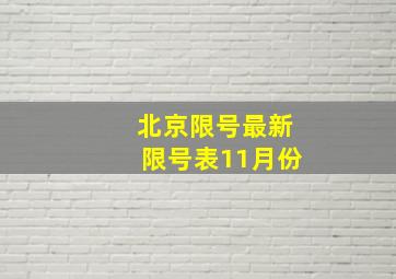 北京限号最新限号表11月份